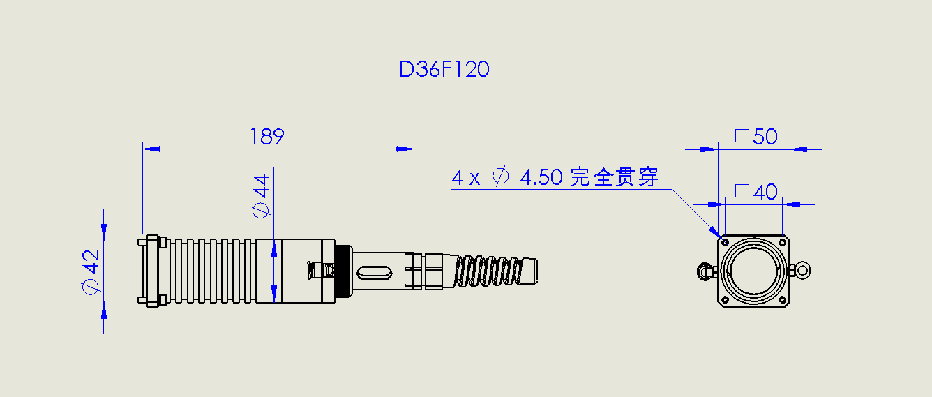 D80光纤准直镜筒D36F120