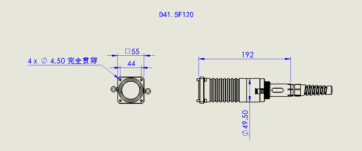 D80光纤准直镜筒D41.5 F120